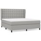 Atsperu gulta ar matraci vidaXL, 160x200 cm, gaiši pelēks cena un informācija | Gultas | 220.lv