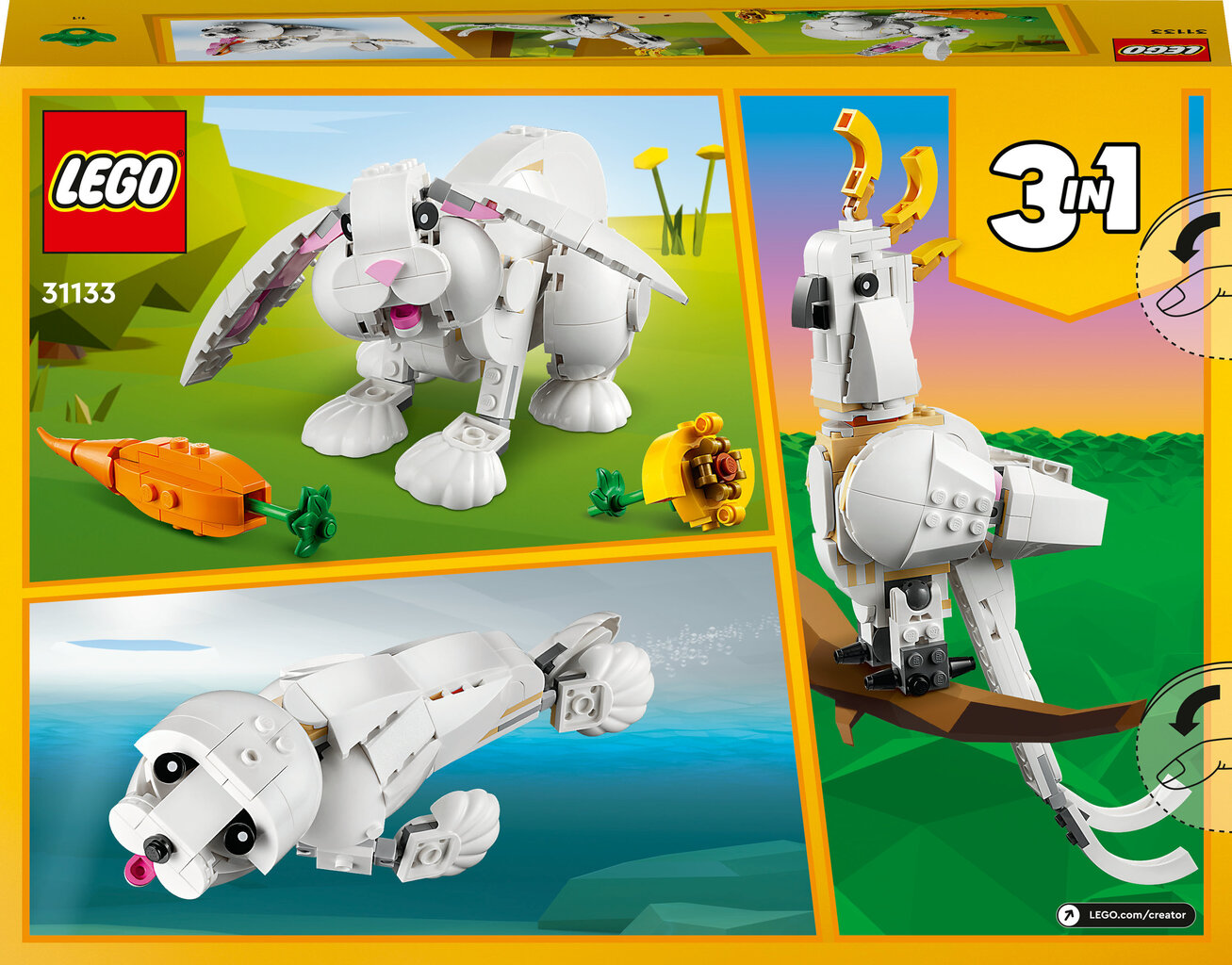 31133 LEGO® Creator 3in1 Белый кролик цена | 220.lv