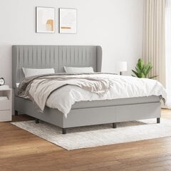 Atsperu gulta ar matraci vidaXL, 180x200 cm, gaiši pelēks цена и информация | Кровати | 220.lv