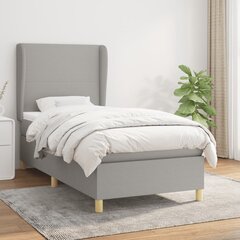 Atsperu gulta ar matraci vidaXL, 80x200 cm, gaiši pelēks цена и информация | Кровати | 220.lv