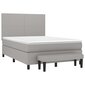 vidaXL atsperu gulta ar matraci, gaiši pelēks audums, 140x190 cm цена и информация | Gultas | 220.lv