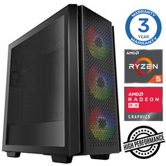 Стационарный компьютер INTOP Ryzen 5 5500 16GB 500SSD M.2 NVME+2TB RX580 8GB no-OS цена и информация | Стационарные компьютеры | 220.lv