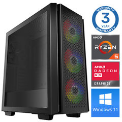 INTOP Ryzen 5 5500 16GB 500SSD M.2 NVME+2TB RX580 8GB WIN11Pro cena un informācija | Stacionārie datori | 220.lv