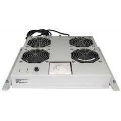 Intellinet 4-Fan Ventilation Unit for 19" Racks, Roof Mount, with Thermostat, Grey (with Euro 2-pin plug) cena un informācija | Komponentu piederumi | 220.lv