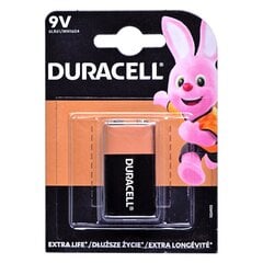 Duracell 9V sārma baterija (6F22) 1 gab. cena un informācija | Baterijas | 220.lv