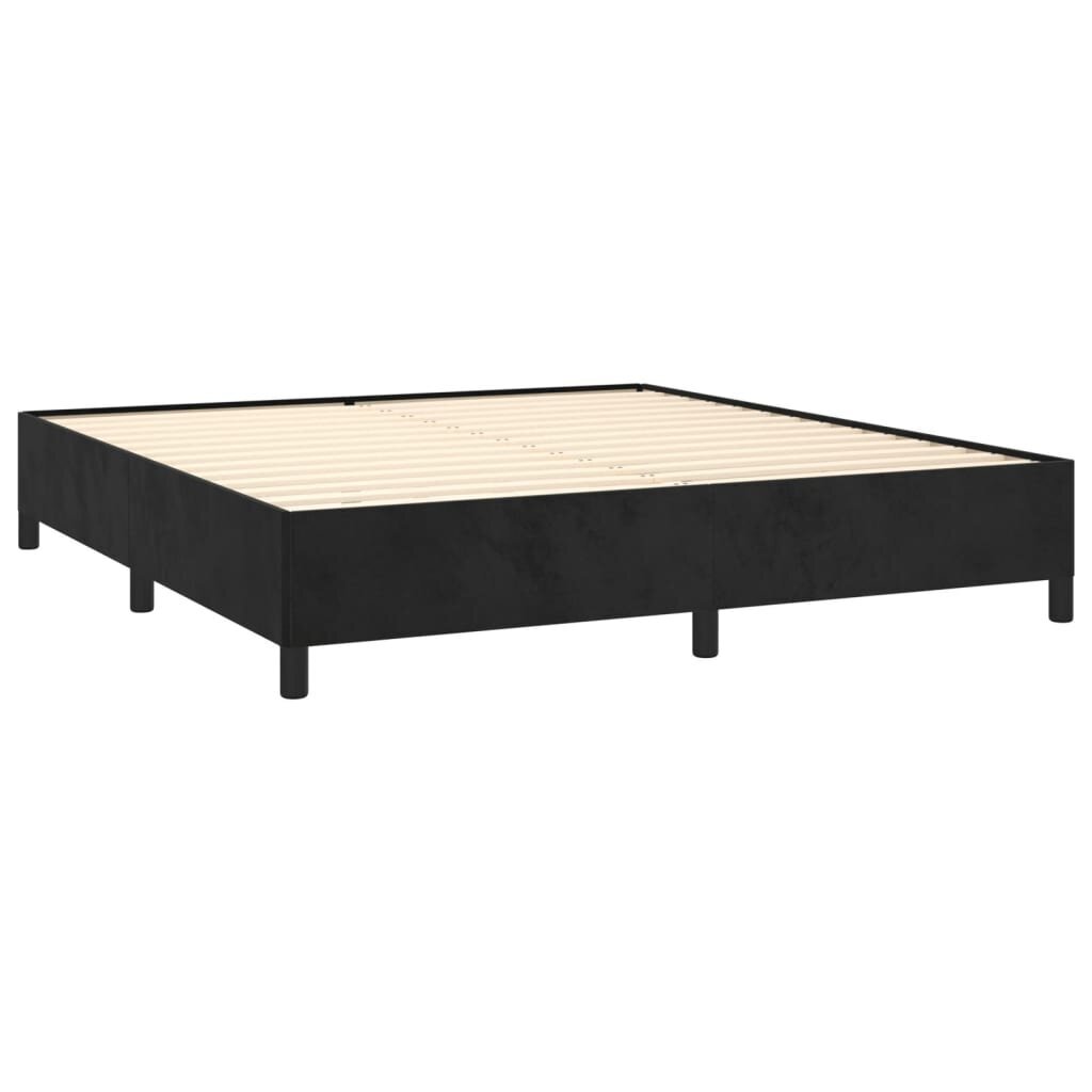 vidaXL atsperu gulta ar matraci, melns samts, 160x200 cm cena un informācija | Gultas | 220.lv
