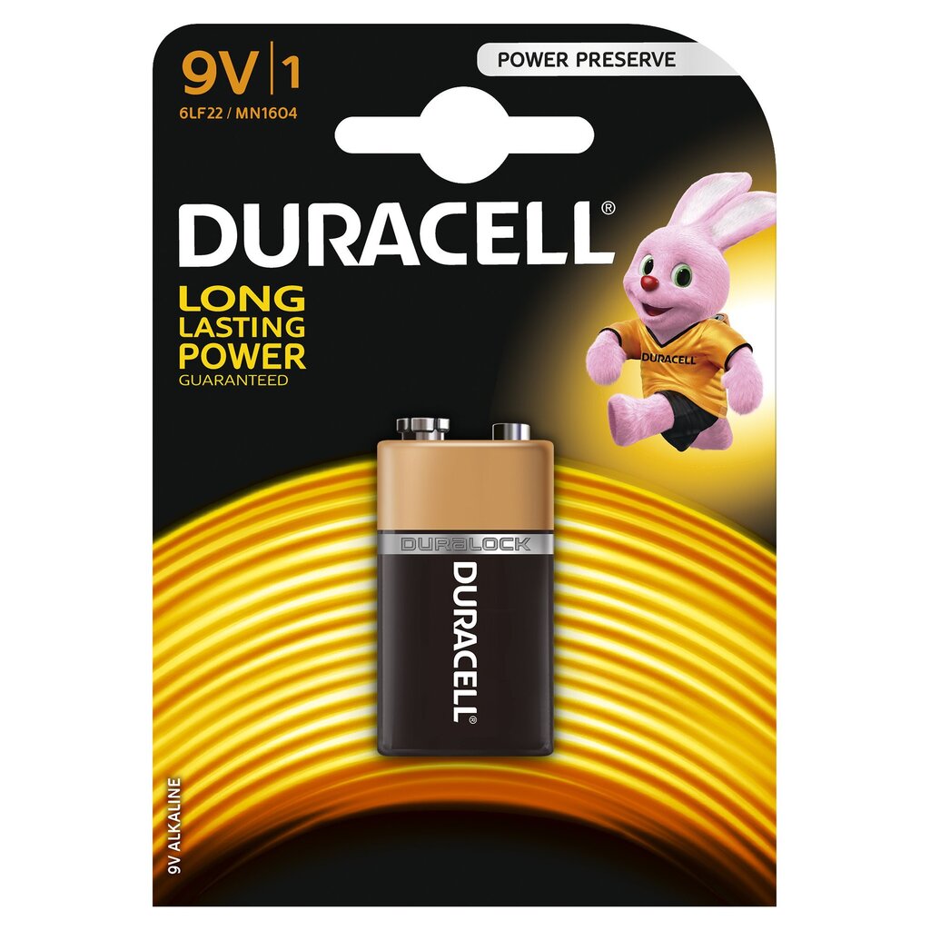 Baterijas DURACELL MN 1604 BASIC (6LR61) BLISTERA IEPAKOJUMĀ, 1 GAB. cena un informācija | Baterijas | 220.lv