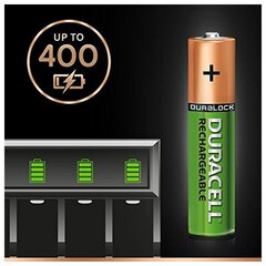 Duracell Rechargeable Accu Stay Charged 800mAh HR03 AAA (LR03), 4 gab. cena un informācija | Baterijas | 220.lv