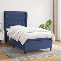 Atsperu gultas rāmis ar matraci vidaXL, 80x200 cm, zils cena un informācija | Gultas | 220.lv