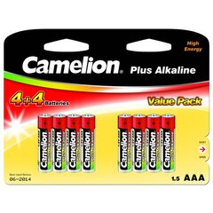 Baterijas Camelion Plus Alkaline, 1,5 V, AAA / LR03, 8 gab. cena un informācija | Baterijas | 220.lv