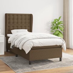 Atsperu gultas rāmis ar matraci vidaXL, 90x190 cm, tumši brūns цена и информация | Кровати | 220.lv