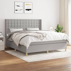 vidaXL atsperu gulta ar matraci, gaiši pelēks audums, 160x200 cm цена и информация | Кровати | 220.lv