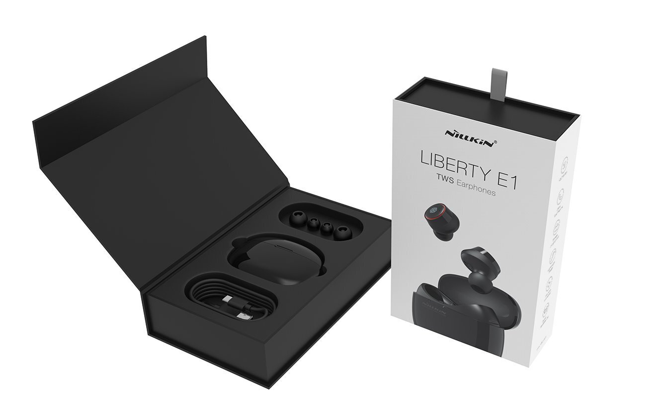 Nillkin Liberty E1 Airpods Bluetooth 5.0 Stereo Austiņas ar Mikrofonu (MMEF2ZM/A) Analogs Melnas cena un informācija | Austiņas | 220.lv
