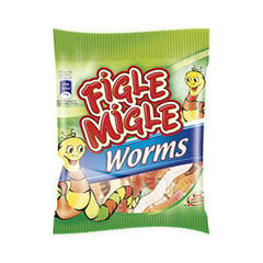 Želejas konfektes Figle Migle Worms, 80 g cena un informācija | Saldumi | 220.lv