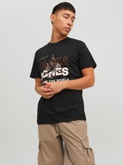 Jack & Jones vīriešu t-krekls 12228391*01, melns 5715370760632 cena un informācija | Vīriešu T-krekli | 220.lv