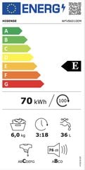 Hisense WFVB6010EM cena un informācija | Veļas mašīnas | 220.lv