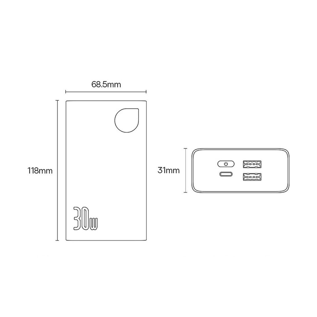 Baseus Adaman2 20000mAh USB-C/2x USB 30W цена и информация | Lādētāji-akumulatori (Power bank) | 220.lv