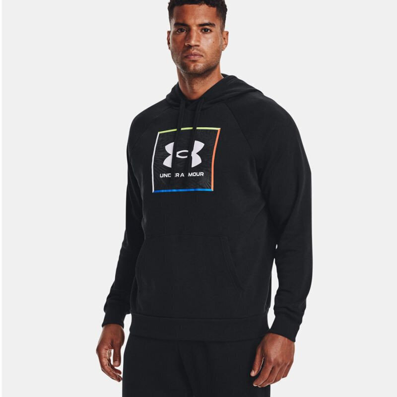 Džemperis vīriešiem Under Armor Rival Flc Graphic Hoodie M 1370349 001, melns цена и информация | Vīriešu jakas | 220.lv