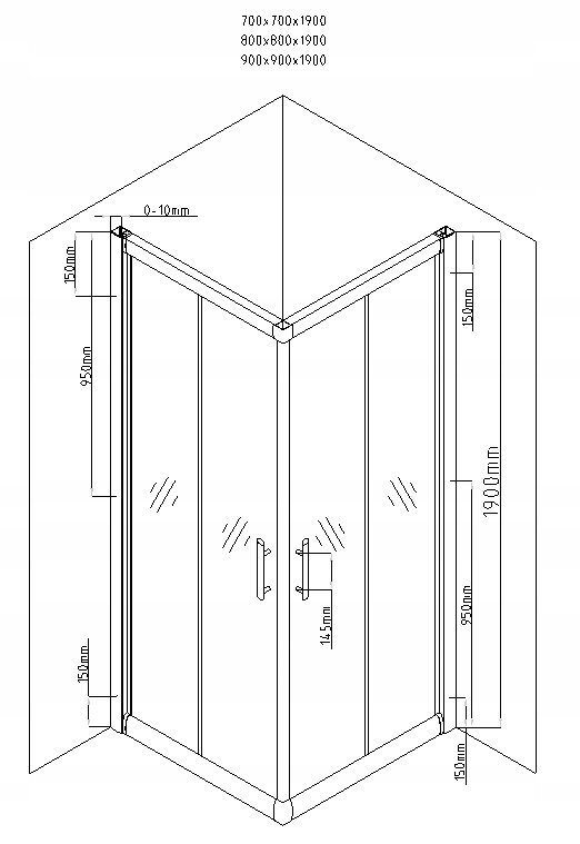 Dušas kabīne Mexen Rio F ar paliktni un sifonu, 70x70,80x80,90x90cm, melna/grafīta+melna cena un informācija | Dušas kabīnes | 220.lv
