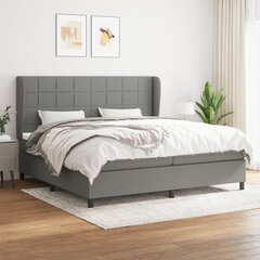Atsperu gultas rāmis ar matraci vidaXL, 200x200 cm, tumši pelēks cena un informācija | Gultas | 220.lv