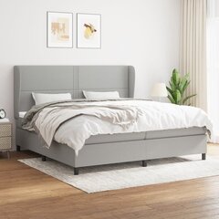 Atsperu gultas rāmis ar matraci vidaXL, 200x200 cm, gaiši pelēks cena un informācija | Gultas | 220.lv