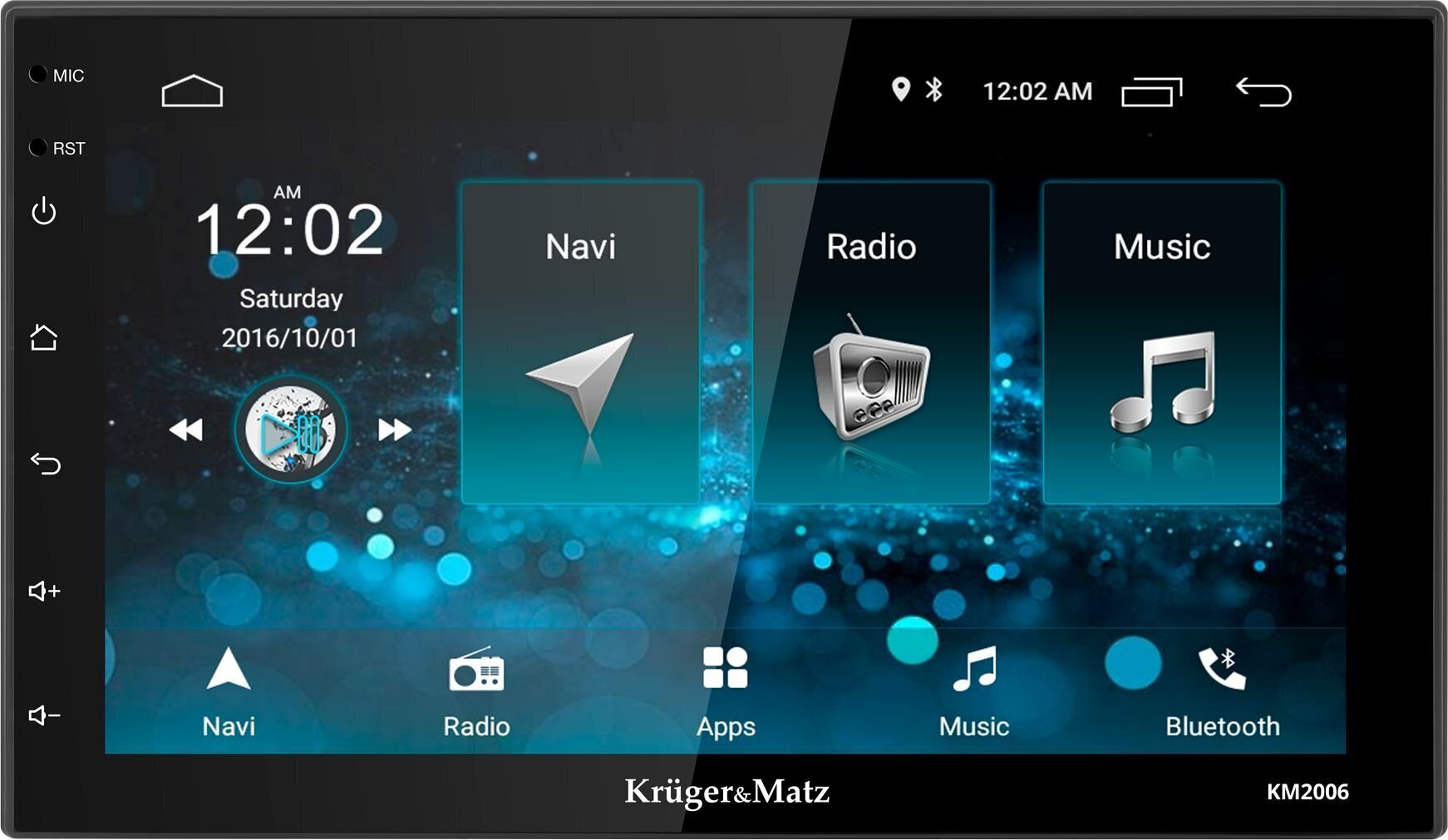 Automagnetola Kruger&Matz ar bluetooth un navigāciju cena un informācija | Auto magnetolas, multimedija | 220.lv