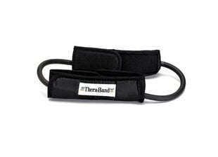 Thera-band apaļa elastīgā lente ar turētājiem, melna, 60 cm cena un informācija | Fitnesa gumijas, gredzeni | 220.lv
