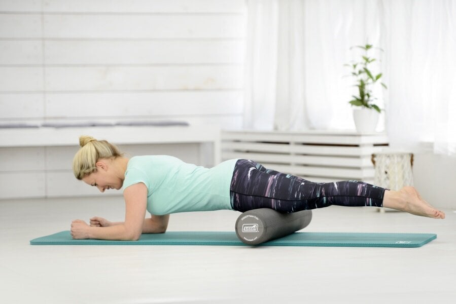 SISSEL® Pilates Roller Pro rullītis, 90 cm, pelēks cena un informācija | Masāžas piederumi | 220.lv