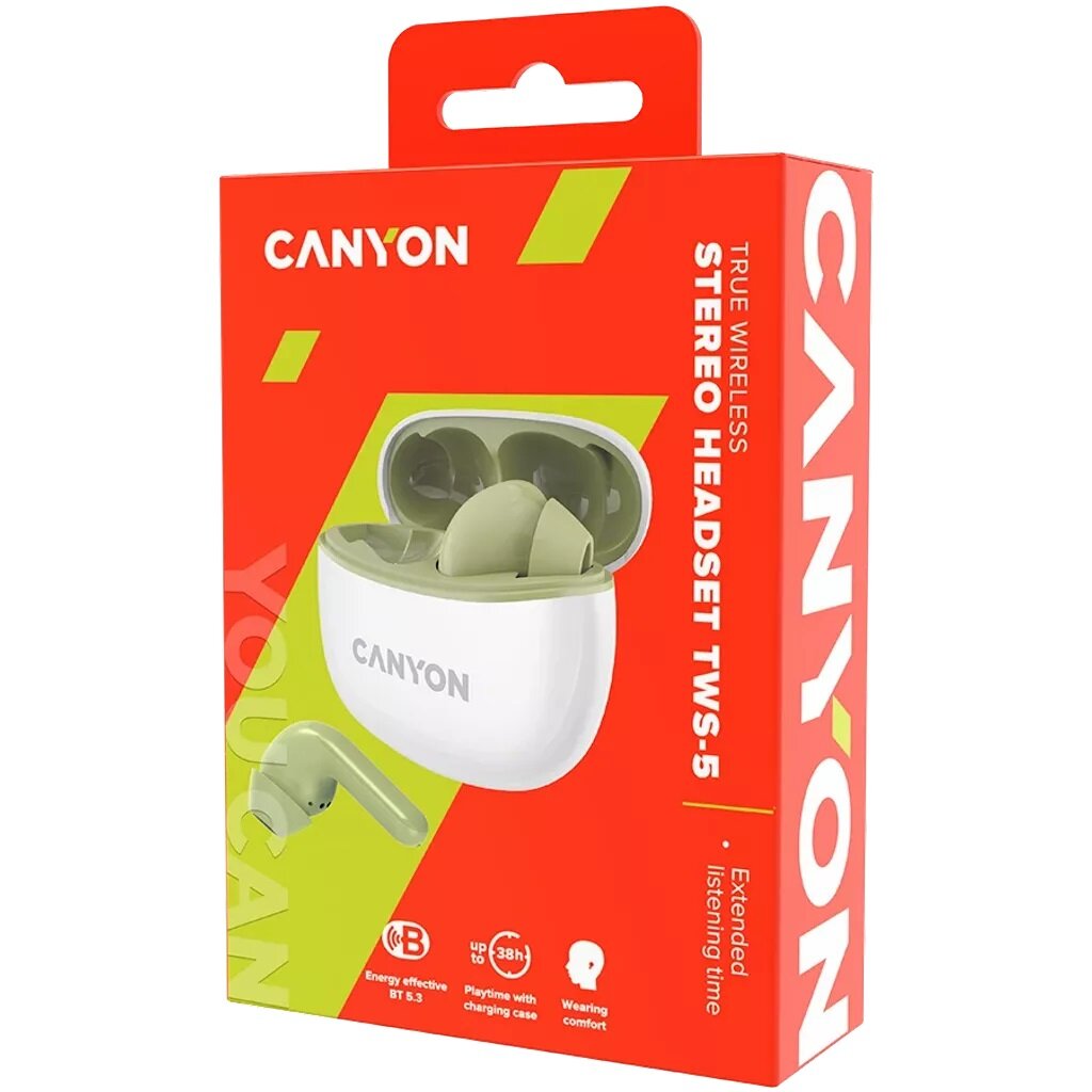 Canyon TWS-5 Olive CNS-TWS5GR cena un informācija | Austiņas | 220.lv