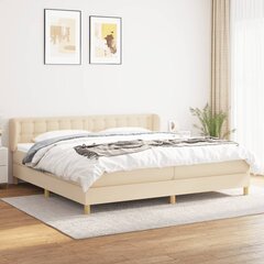 Atsperu gultas rāmis ar matraci vidaXL, 200x200 cm, krēmkrāsas цена и информация | Кровати | 220.lv