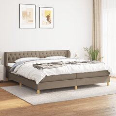 Atsperu gultas rāmis ar matraci vidaXL, 200x200 cm, pelēkbrūns cena un informācija | Gultas | 220.lv