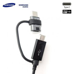 Адаптер Samsung EP-DG950 USB 2in1 Combo Type-C & Micro USB Data & Charging Cable 1.2м, черный цена и информация | Samsung Aксессуары для компьютеров | 220.lv