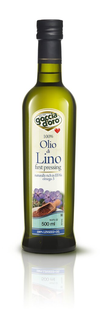 Linsēklu eļļa GOCCIA D'ORO 500ml stiklā cena un informācija | Eļļa, etiķis | 220.lv