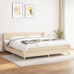 Atsperu gultas rāmis ar matraci vidaXL, 200x200 cm, krēmkrāsas cena un informācija | Gultas | 220.lv