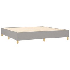 vidaXL atsperu gulta ar matraci, gaiši pelēks audums, 200x200cm cena un informācija | Gultas | 220.lv