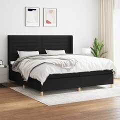 vidaXL atsperu gultas rāmis ar matraci, melns audums, 200x200 cm цена и информация | Кровати | 220.lv