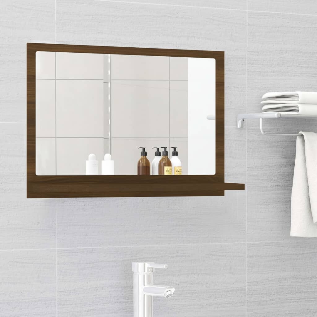 Vannas istabas spogulis, brūns ozols, 60x10,5x37cm, koks cena un informācija | Naktsskapīši | 220.lv