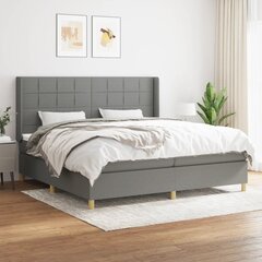 vidaXL atsperu gulta ar matraci, tumši pelēks audums, 200x200cm cena un informācija | Gultas | 220.lv