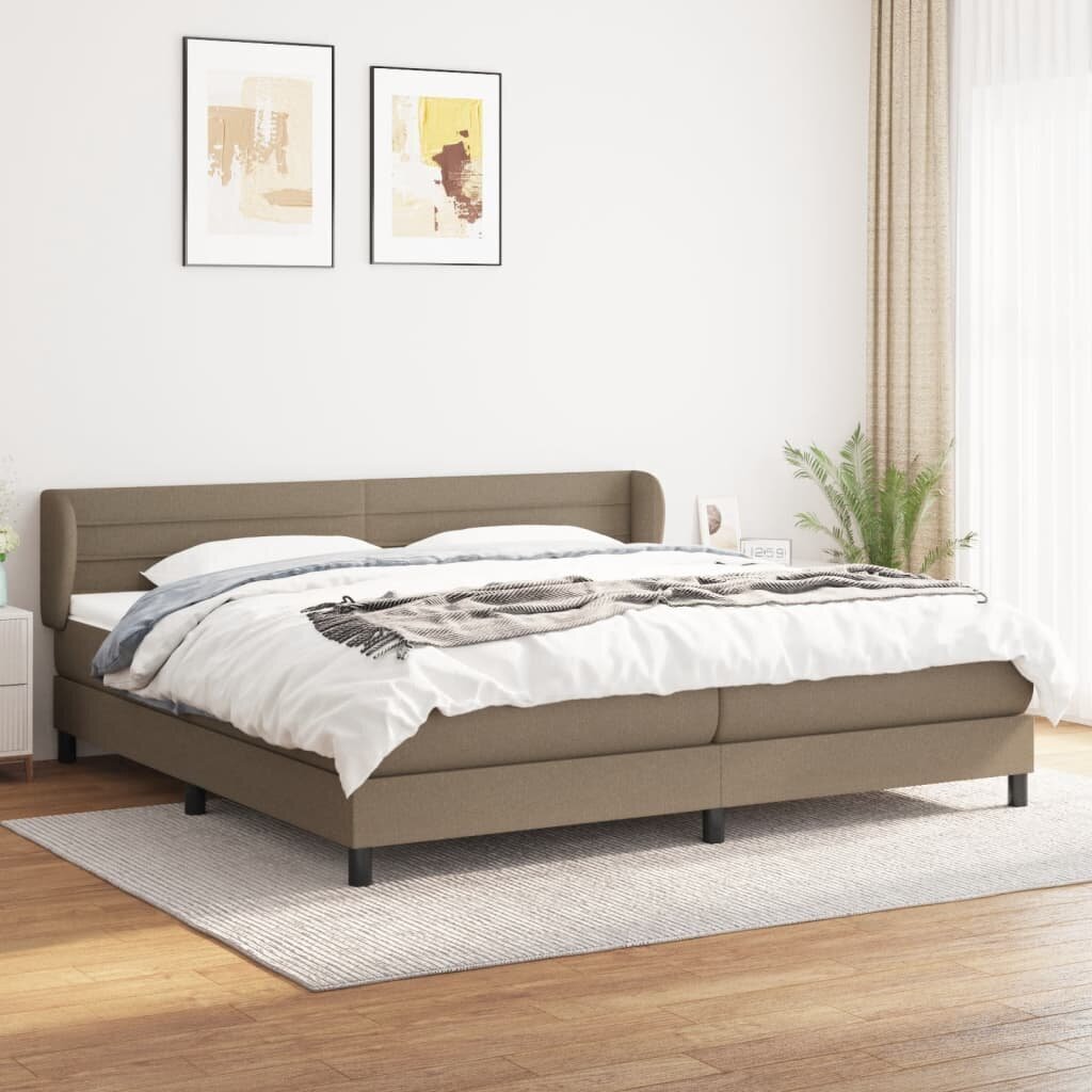 Atsperu gultas rāmis ar matraci vidaXL, 200x200 cm, pelēkbrūns цена и информация | Gultas | 220.lv