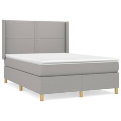vidaXL atsperu gulta ar matraci, gaiši pelēks audums, 140x190 cm cena un informācija | Gultas | 220.lv