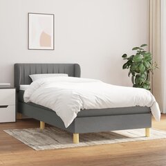 Atsperu gultas rāmis ar matraci vidaXL, 100x200 cm, tumši pelēks cena un informācija | Gultas | 220.lv