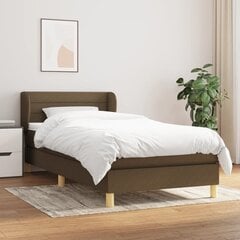 Atsperu gultas rāmis ar matraci vidaXL, 100x200 cm, tumši brūns cena un informācija | Gultas | 220.lv
