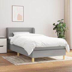 Atsperu gultas rāmis ar matraci vidaXL, 100x200 cm, gaiši pelēks cena un informācija | Gultas | 220.lv