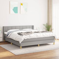 vidaXL atsperu gulta ar matraci, gaiši pelēks audums, 160x200 cm цена и информация | Кровати | 220.lv