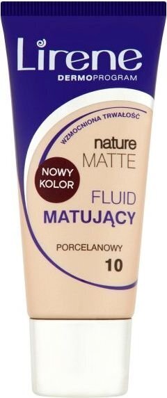 Grima pamats Lirene Nature Matte 30 ml, Nr 10 Porcelan cena un informācija | Grima bāzes, tonālie krēmi, pūderi | 220.lv