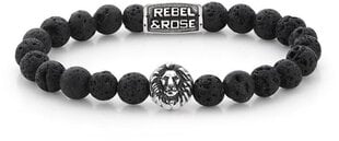 Rebel&Rose Rokassprādze ar pērlītēm Black Moon RR-8L021-S cena un informācija | Vīriešu rotaslietas | 220.lv