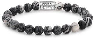 Rebel&Rose Rokassprādze ar pērlītēm Black Wolf RR-80032-S cena un informācija | Vīriešu rotaslietas | 220.lv