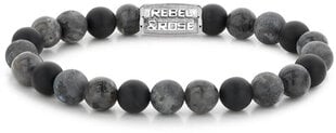 Rebel&Rose Grey Rocks pērlīšu rokassprādze RR-80069-S цена и информация | Мужские украшения | 220.lv