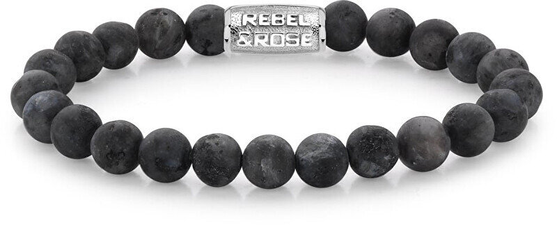 Rebel&Rose Rokassprādze ar pērlītēm Matt Grey Seduction RR-80025-S цена и информация | Vīriešu rotaslietas | 220.lv