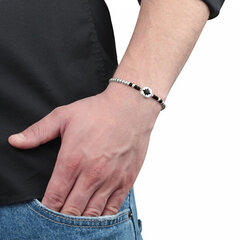 Morellato Vīriešu rokassprādze ar pērlītēm ar Vela rozi AHC28 cena un informācija | Vīriešu rotaslietas | 220.lv